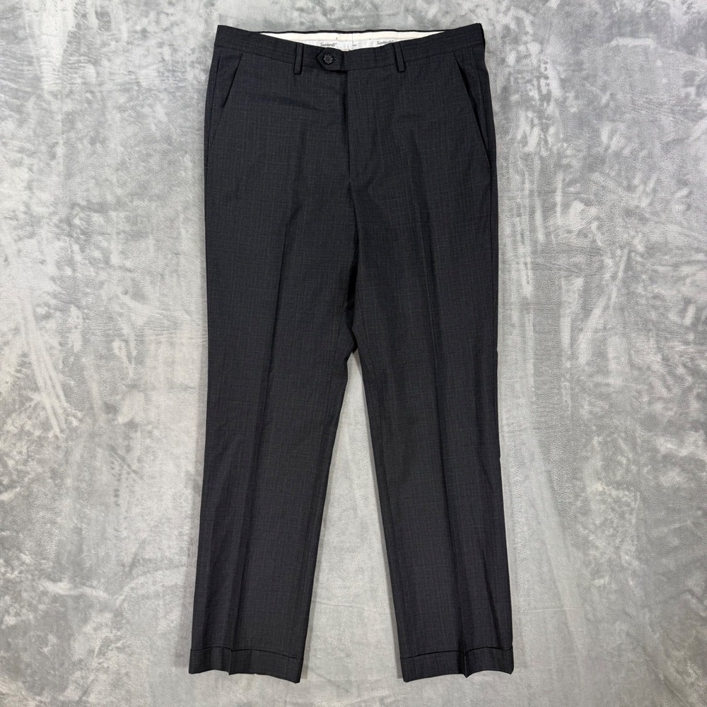Santorelli New Romeo Dress Pants Mens Size 33x32 Gray Virgin Wool Made in Italy